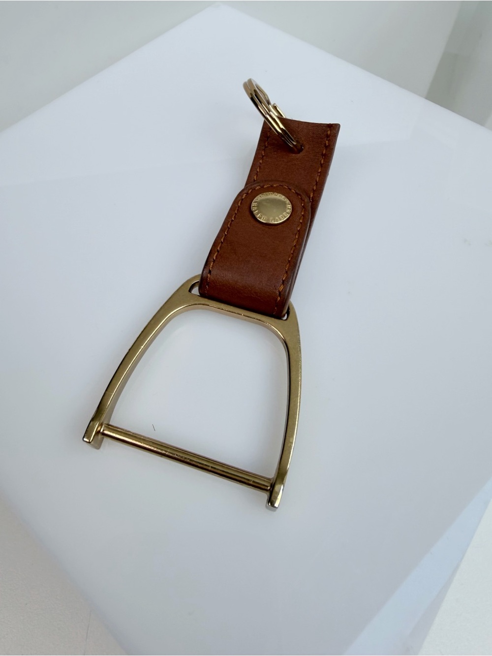 Repurposed Ralph Lauren Equestrian Stirup Belt Loop to Keychain Purse Charm FOB - Picture 3 of 10
